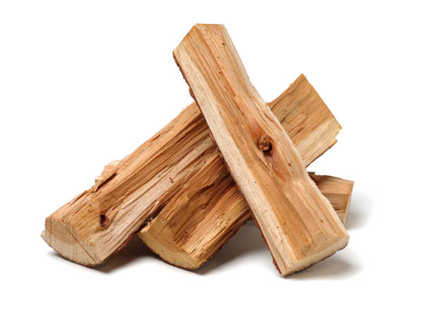 Pile of firewood isolated on a white background