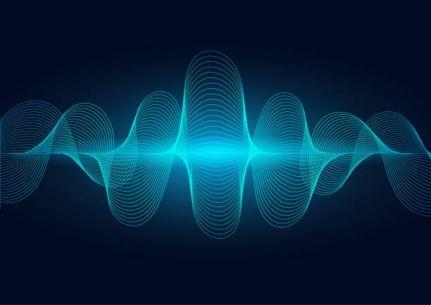 line soundwave abstract background line soundwave abstract background with voice music technology frequency stock illustrations