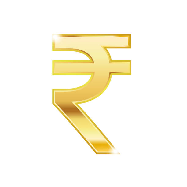 Golden rupee symbol isolated web vector icon Golden rupee symbol isolated web vector icon. rupee trendy 3d style vector icon. Golden rupee currency sign. rupee symbol stock illustrations