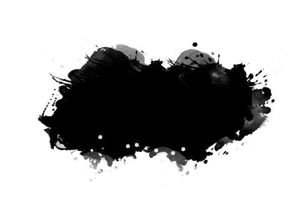 istock Black color graphic patches graphic brush strokes design effect element for background 1133939592