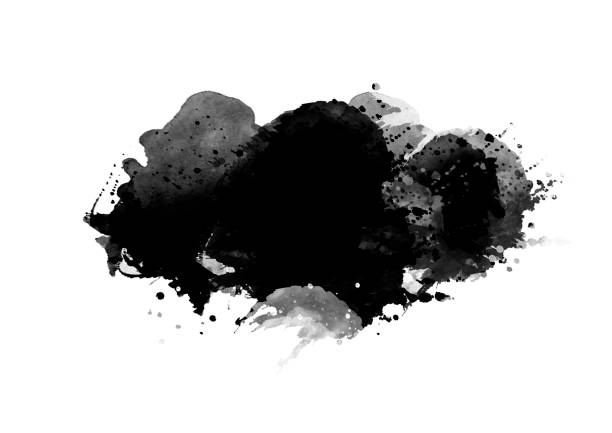 istock Black color graphic patches graphic brush strokes design effect element for background 1133939626