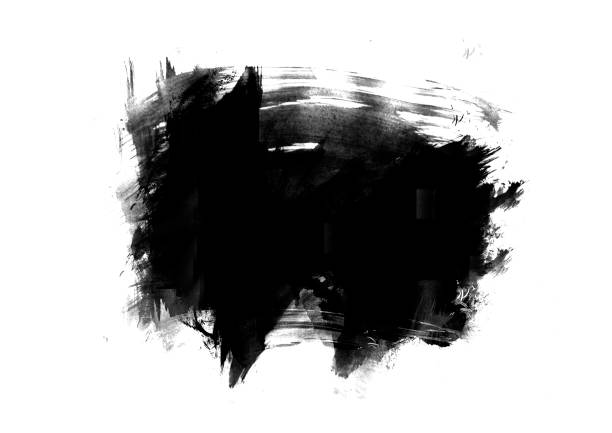 istock Black color graphic patches graphic brush strokes design effect element for background 1133939750
