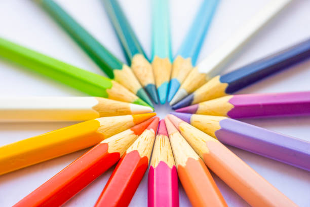 Colorful pencils Pencil close-up 放大 stock pictures, royalty-free photos & images