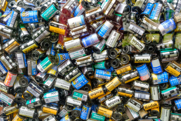 istock Many old film rolls that are put in the box Makes it attractive 1133940971