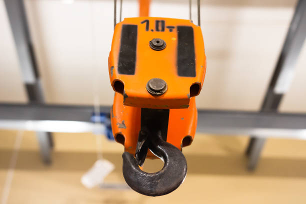 istock Hook of crane working at warehouse 1133945292