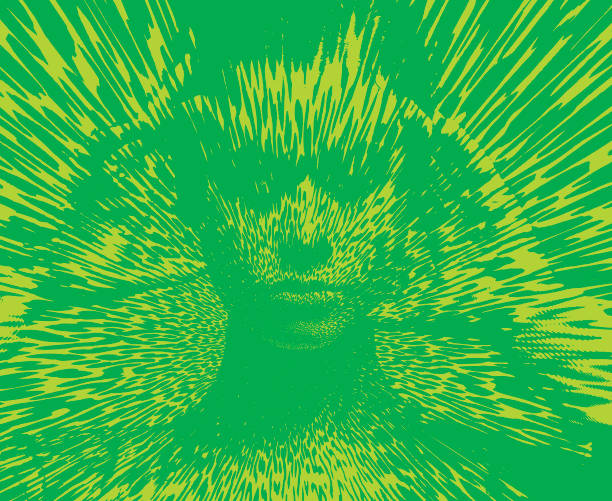 Female superhero vector line art of a Female superhero concentrating superhero environment women green color stock illustrations