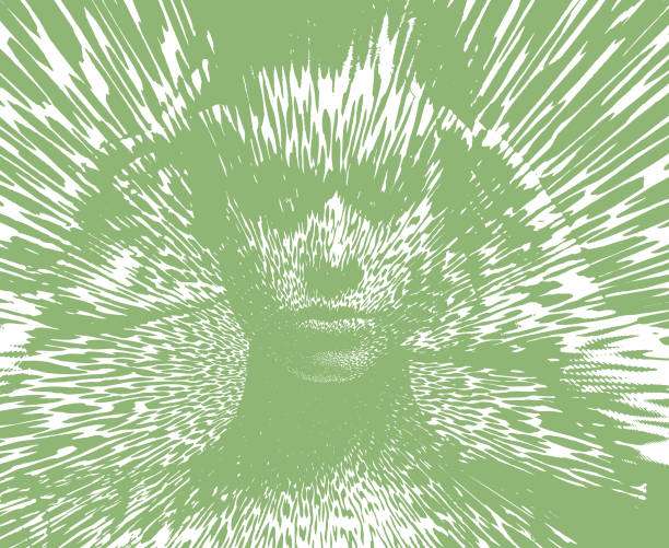 Female superhero vector line art of a Female superhero concentrating superhero environment women green color stock illustrations