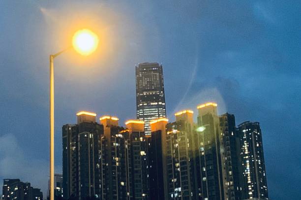 istock Skyscrapers with the evening blue background 1133949240