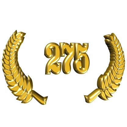 3D illustration: A laurel wreath for the anniversary with number
