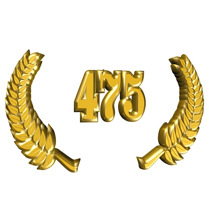 3D illustration: A laurel wreath for the anniversary with number
