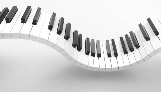 istock Piano keyboard Musical Art Concept and isolated on white background - 3d rendering 1133962618