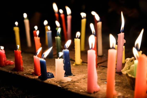 istock Colorful candles lights 1133964313