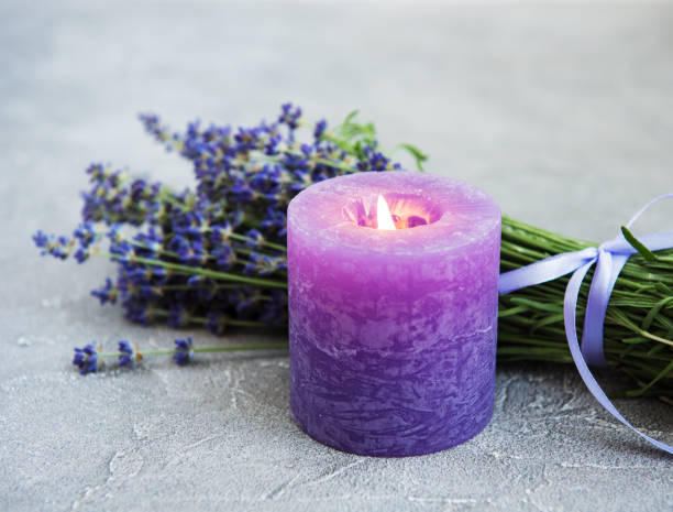 istock fresh lavender flowers and candle 1133971343