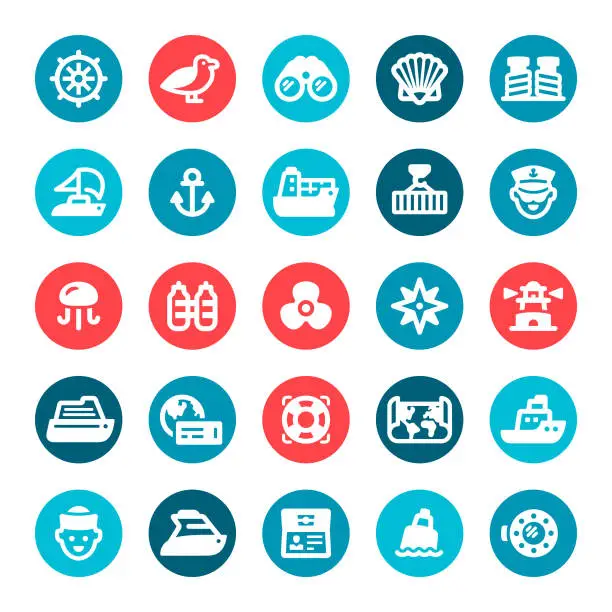 Vector illustration of Nautical Icons