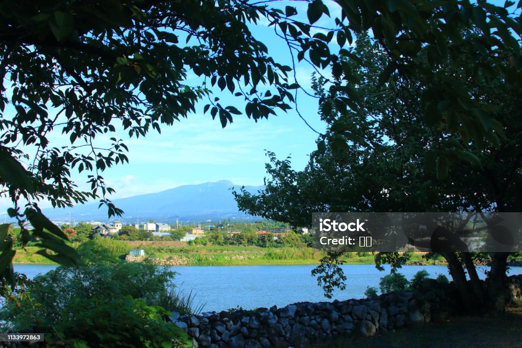Fisheries Reservoir, Lake, rural This is a landscape of fisheries reservoirs in Jeju. Cloud - Sky Stock Photo