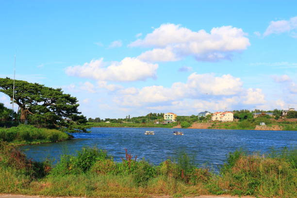 This is a landscape of fisheries reservoirs in Jeju.
