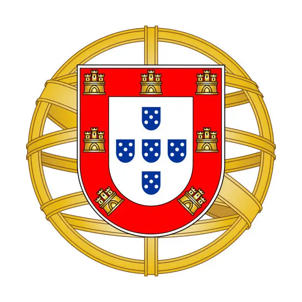 Vector illustration of Portugal coat of arms