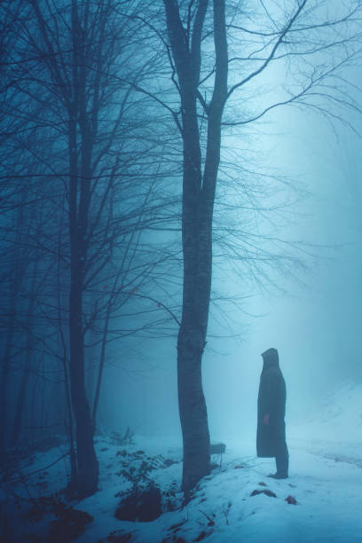 istock Young man standing in the mist 1133974334
