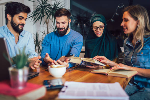 istock Group of students study at home. Learning and preparing for university exam. 1133974612