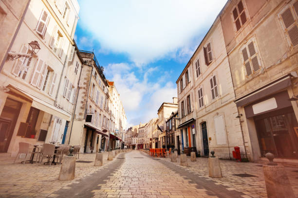St. Jean du Perot Street in La Rochelle stock photo