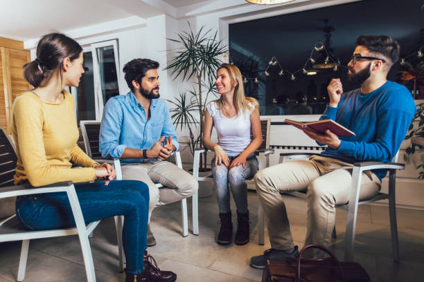 istock Support group meeting for people struggling with addiction 1133979259