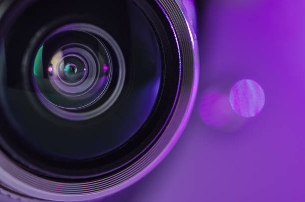 istock The camera lens and light lilac color. Horizontal photo 1133983124