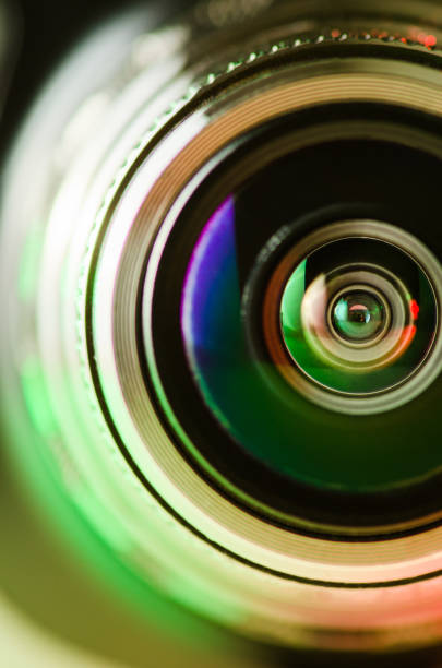 istock The camera lens and light green 1133983184