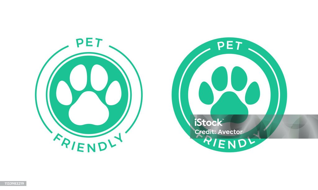 Pet friendly logo icon for Pets allowed hotel sign. Pet friendly logo icon for Pets allowed hotel sign. Vector animal welcome stamp Pets stock vector