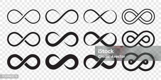 Infinity Loop Logo Typ Ikon Vektor Obegränsad Oändlighet Oändlig Linje Form Tecken-vektorgrafik och fler bilder på Oändlighet