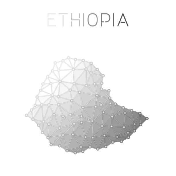 エチオピア多角形ベクトルマップ. - silhouette ethiopia map cartography点のイラスト素材／クリップアート素材／マンガ素材／アイコン素材