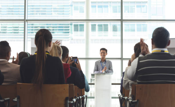 istock Business people attending a seminar 1133991229