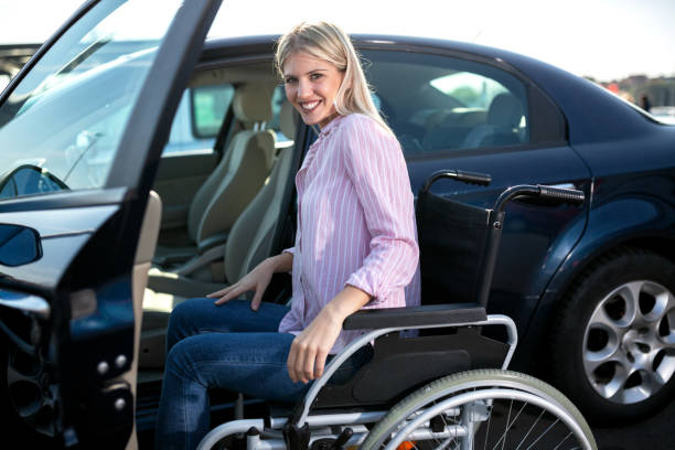 istock Disabled woman making a safe approach to her automobile 1133995203
