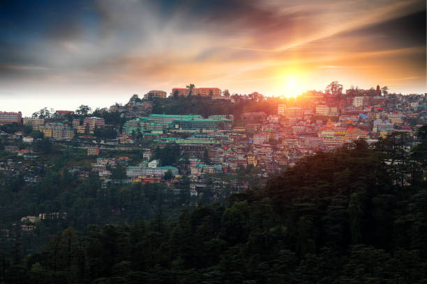 Residential district Residential district in Himalayas. shimla stock pictures, royalty-free photos & images