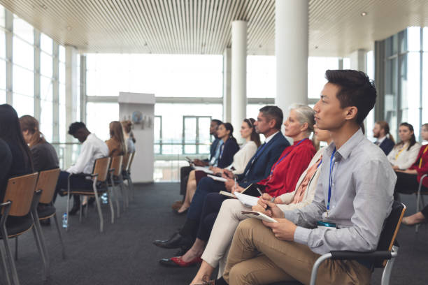 istock Business people attending a business seminar 1133997159