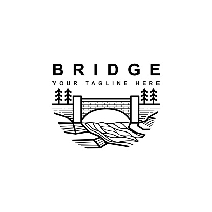 Simple bridge vector illustration isolated white background