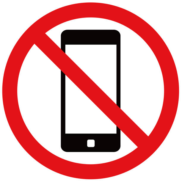 illustrations, cliparts, dessins animés et icônes de marque d'interdiction de smartphone. - forbidden