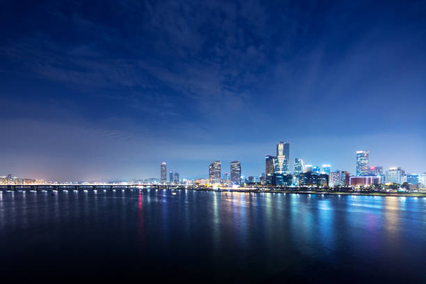 cityscape of seoul at night
