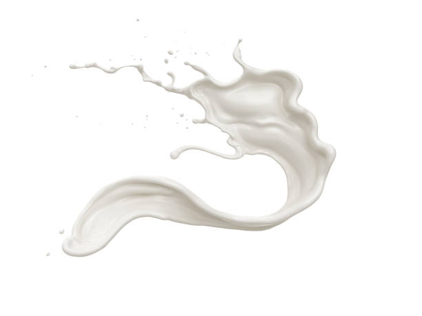 우유 또는 요구르트 스플래시 고립. - 크림 유가공 식품 뉴스 사진 이미지