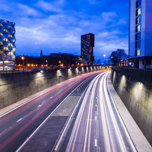 istock Leeds inner ring road  traffic and highrise building at night sRGB 1134003496