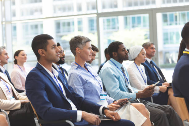 istock Business people attending a business seminar 1134007076