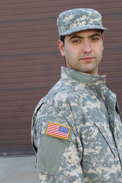 istock Successful American soldier close up 1134007136