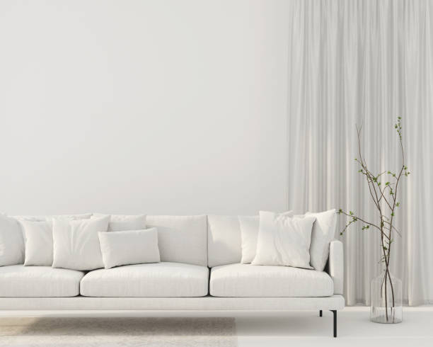 istock Interior of the living room with a white sofa 1134008423