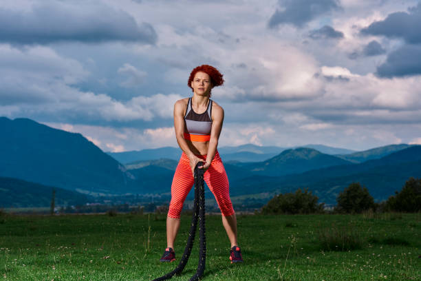 istock athlete woman doing her sport training 1134008758