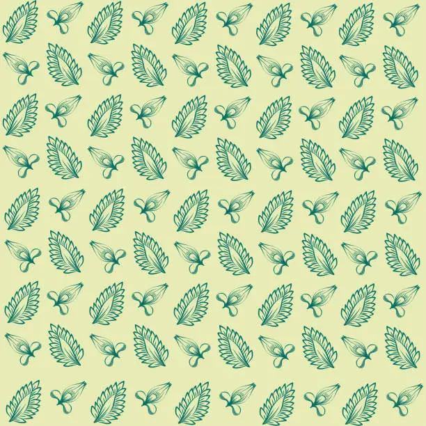 Vector illustration of Flower texture. Flowers and leaves.