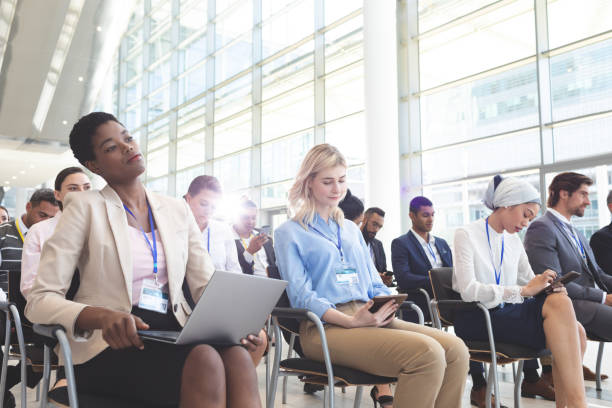 istock Business people attending a business seminar 1134016771