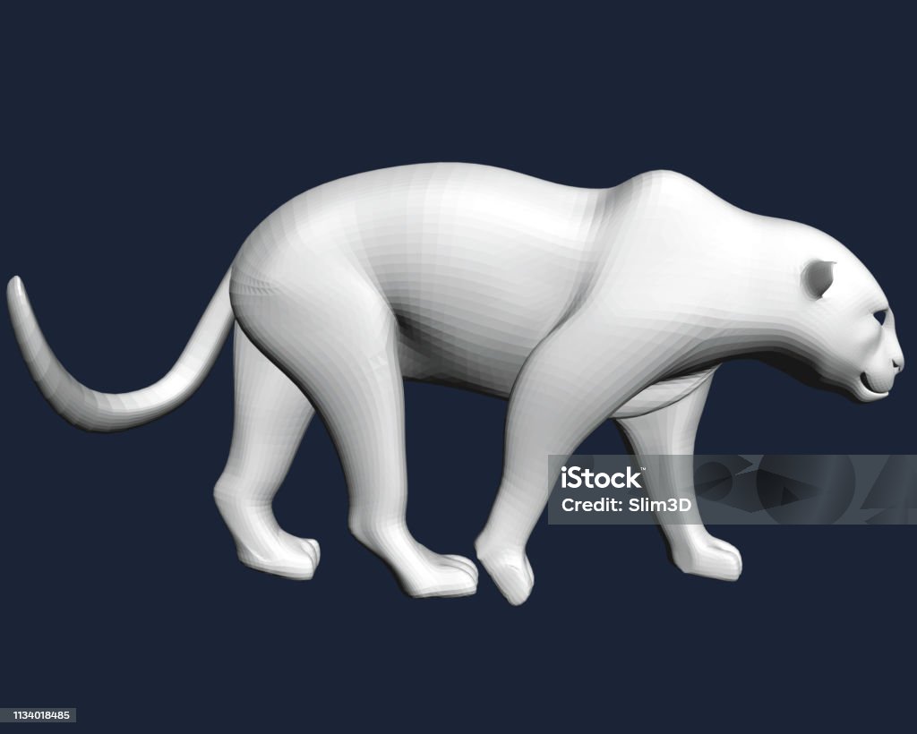 Polygonal white leopard. 3D. Leopard slowly goes Polygonal white leopard. 3D. Leopard slowly goes. Vector illustration Three Dimensional stock vector