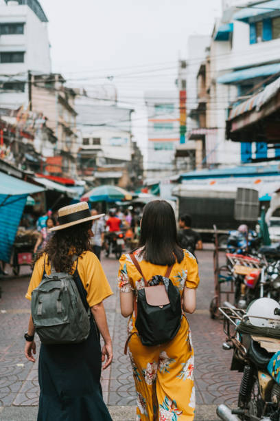 istock Two women friends exploring the city together 1134022507