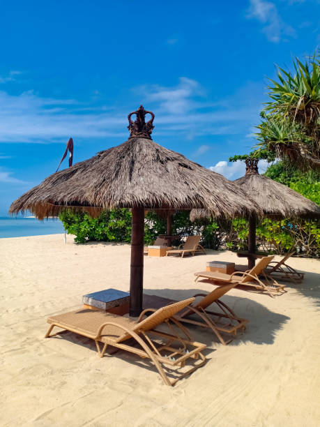 istock view at sun bed and umbrellas on a Nusa Dua beach 1134022656