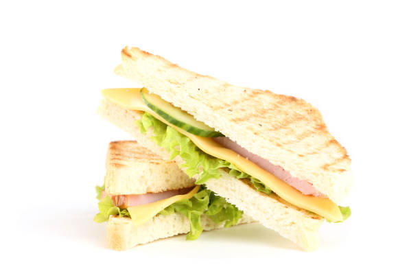 istock Tasty sandwiches isolated on white background 1134024265