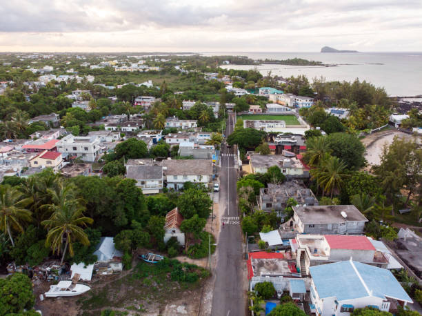 grande gaube, foto aérea de mauritius - gaube - fotografias e filmes do acervo